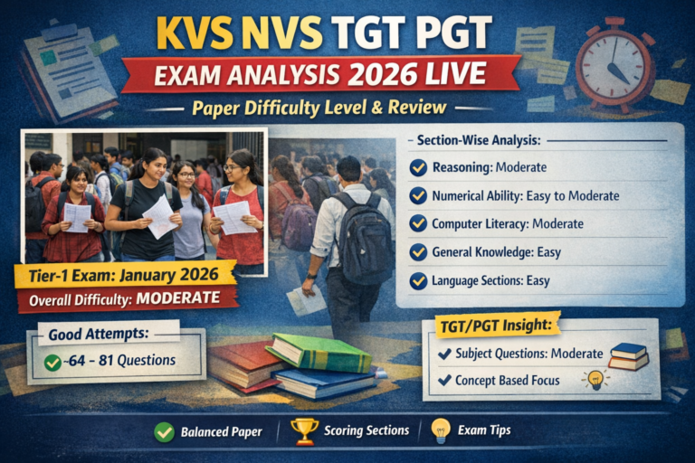 KVS NVS TGT PGT Exam Analysis 2026 LIVE: Check Paper Difficulty Level - FindMyCollege