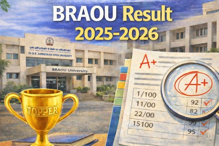 BRAOU Result 2025-2026 – Check BA, BSC, BCom, MA, MBA, B.Ed Semester Results - FindMyCollege