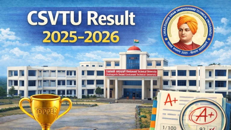 CSVTU Result 2025-2026 – Check BE, B.Tech, Diploma, B.Pharm, MCA, MBA Results - FindMyCollege