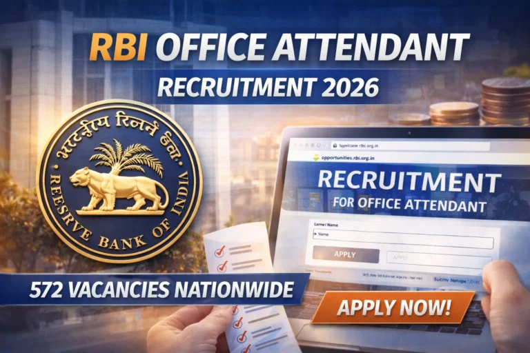 RBI Office Attendant Recruitment 2026 Notification for 572 Vacancies Released; Applications Open Till February 4 - FindMyCollege