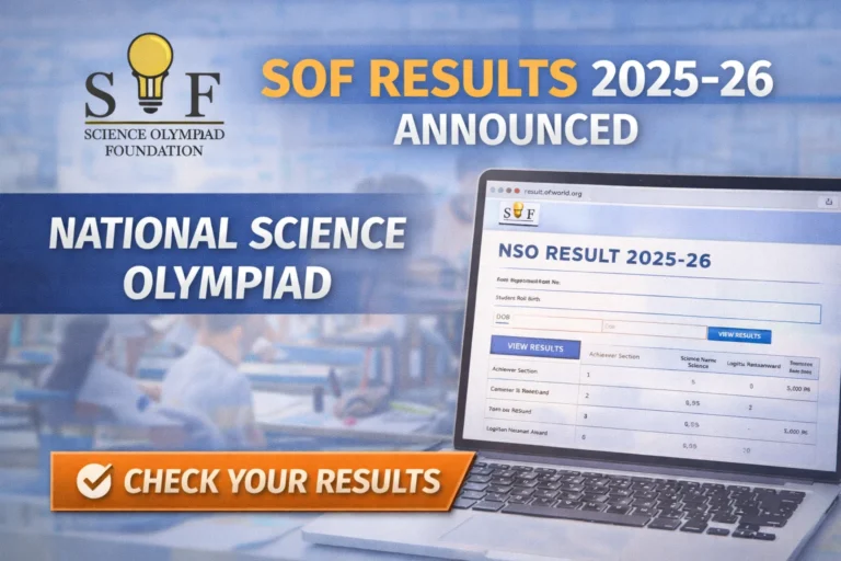 SOF NSO 2025-26 Results Declared for Classes 1 to 12; Check Scores Online - FindMyCollege