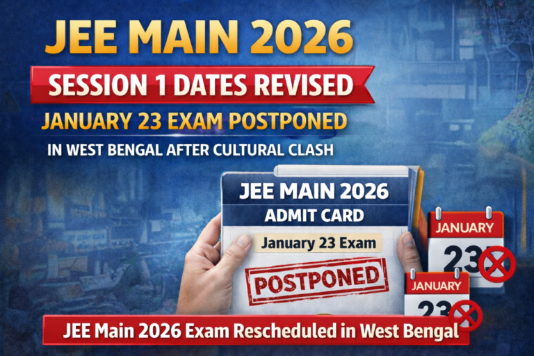 JEE Main 2026 Session 1 Dates Revised Again! January 23 Exam Postponed in West Bengal After Cultural Clash - FindMyCollege