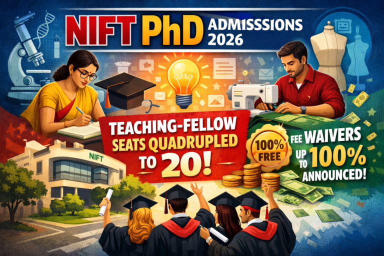 NIFT PHD Admissions 2026: Teaching-Fellow Seats Quadrupled to 20; Fee Waivers up to 100% Announced - FindMyCollege