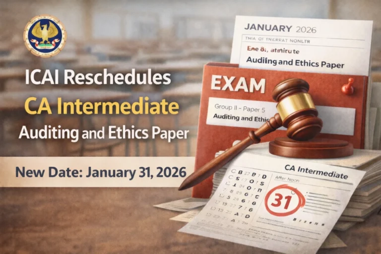 ICAI Postpones CA Intermediate Auditing and Ethics Paper; Exam Rescheduled to January 31, 2026 - FindMyCollege