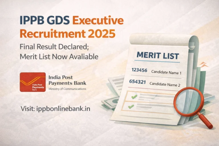 IPPB GDS Executive Recruitment 2025 Final Result Declared; Merit List Released Online - FindMyCollege