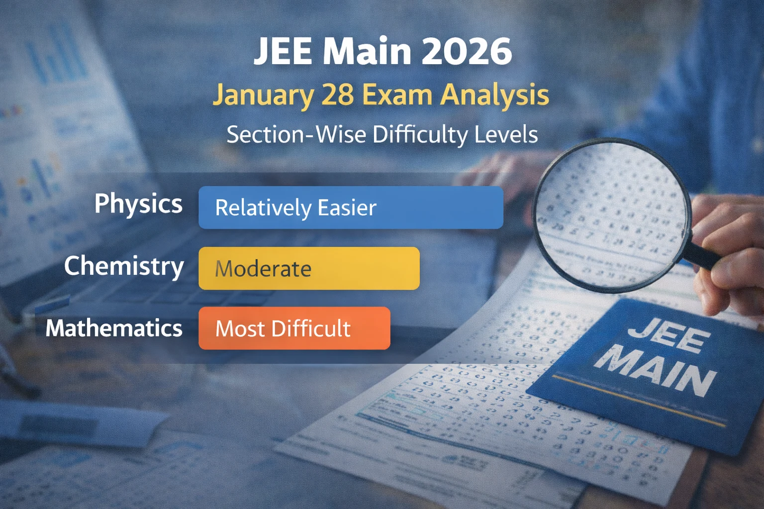 JEE Main 2026 January 28 Shift-Wise Exam Analysis: Difficulty Level and Section Review - FindMyCollege