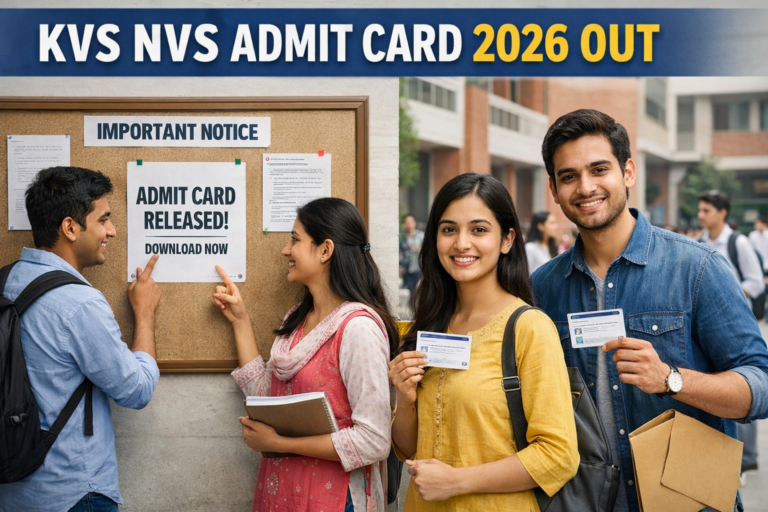 KVS NVS Admit Card 2026 OUT: Download TGT, PGT, PRT & Non-Teaching Staff Exam Hall Ticket PDF at Kvsangathan.nic.in - FindMyCollege