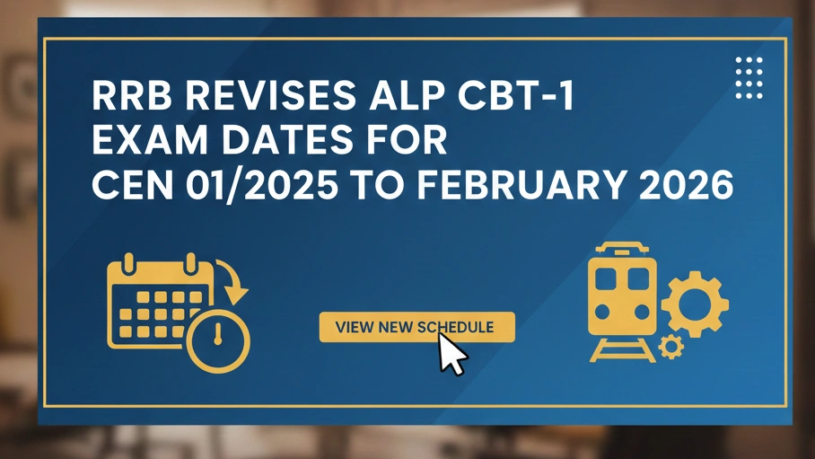 RRB Revises ALP CBT-1 Exam Dates for CEN 01/2025 to February 2026, Download Official Notice Here - FindMyCollege