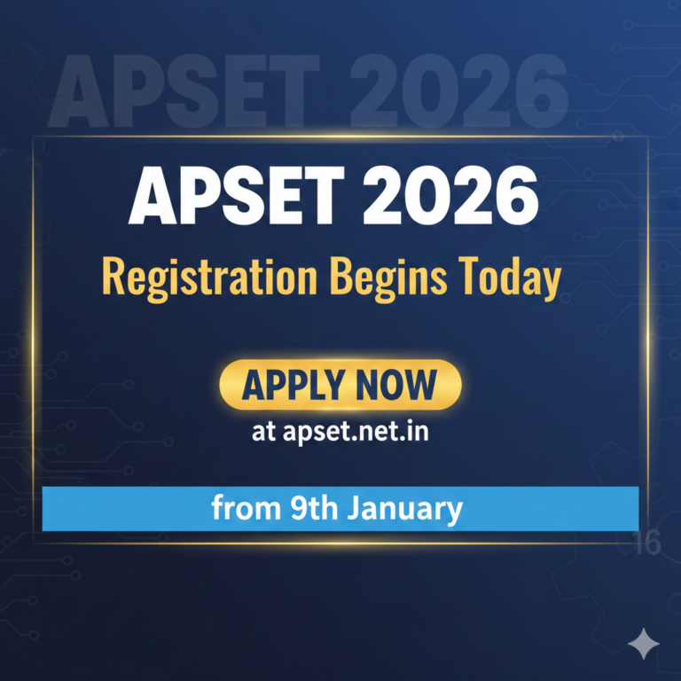 APSET 2026 Registration Begins Today: Apply Now at Apset.net.in from 9th January - FindMyCollege