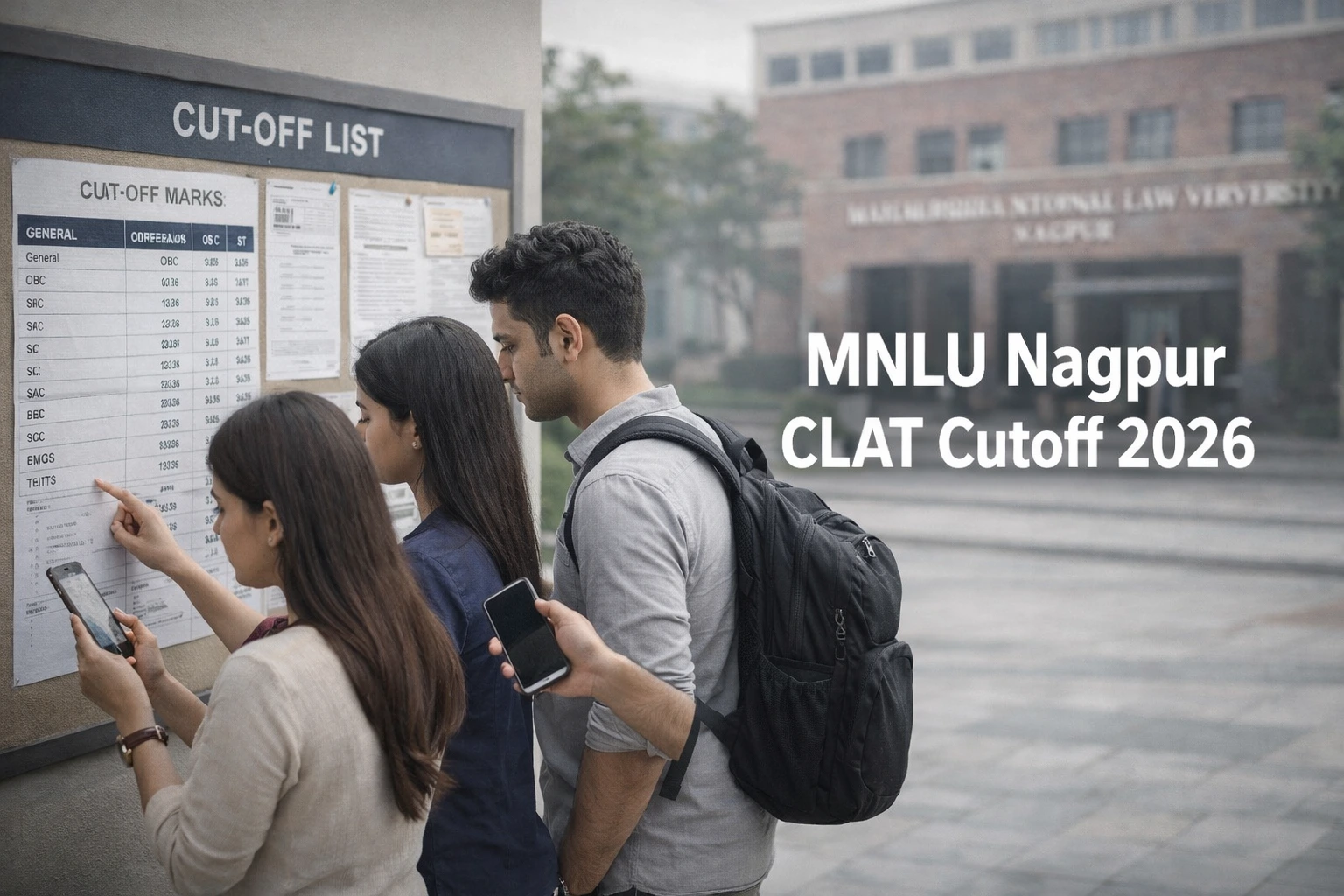 MNLU Nagpur CLAT Cutoff 2026 – Round 1 Category Wise Ranks Released - FindMyCollege