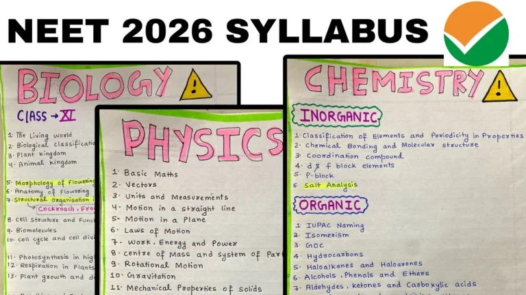 NEET Syllabus 2026: NTA Releases Official Syllabus Notification – No Changes from Last Year, Download PDF - FindMyCollege
