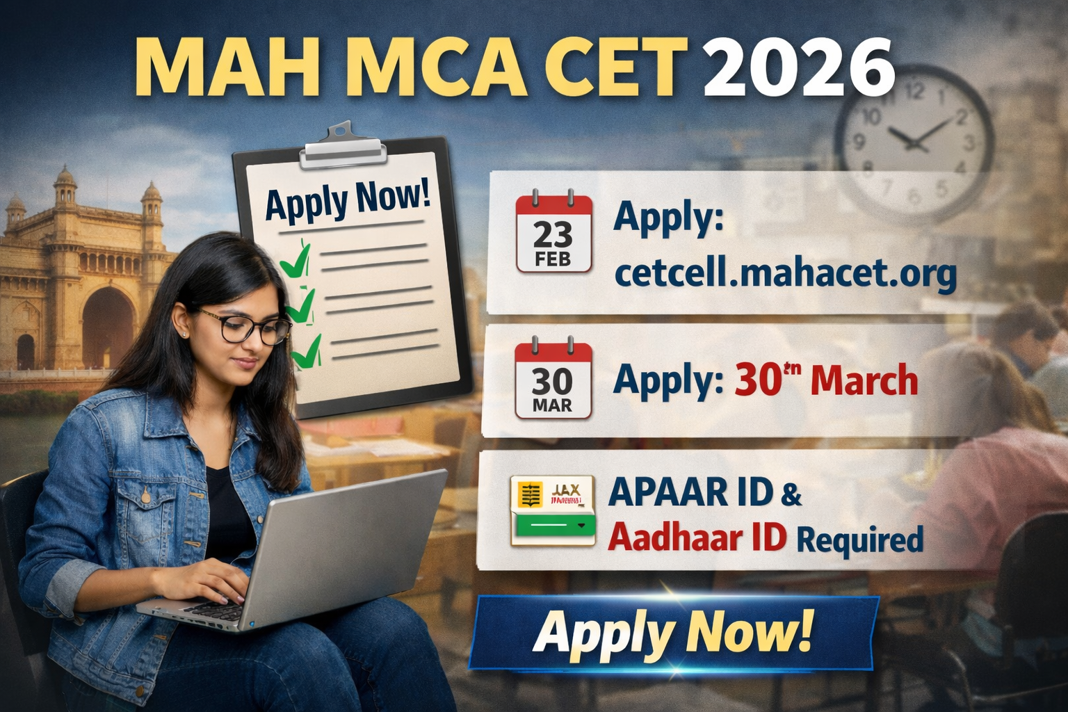 MAH MCA CET 2026 Registration Window Closes Soon; Candidates Advised to Apply Before Deadline - FindMyCollege