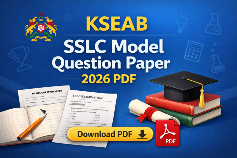 KSEAB SSLC Model Question Paper 2026 Released: Download Previous Year Sample Paper PDF - FindMyCollege
