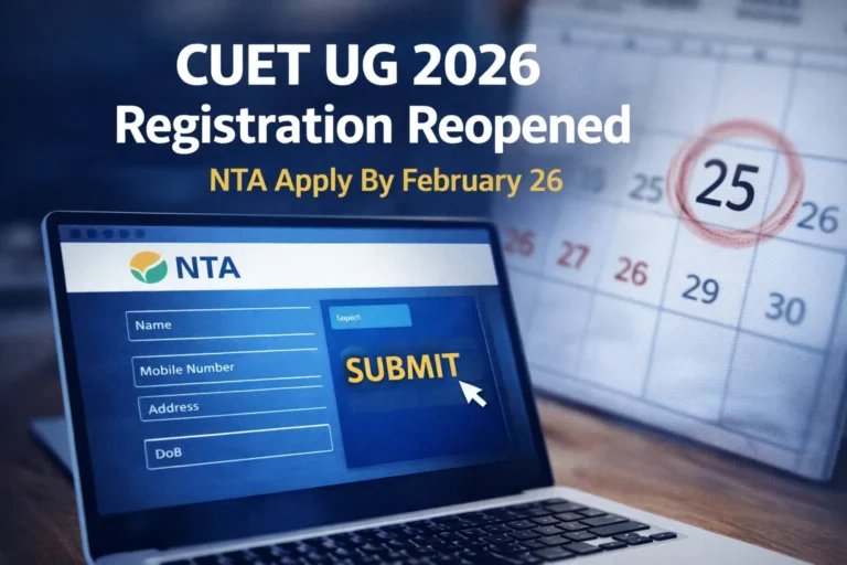 NTA Announces Reopening of CUET UG 2026 Registration Window Until February 26 - FindMyCollege