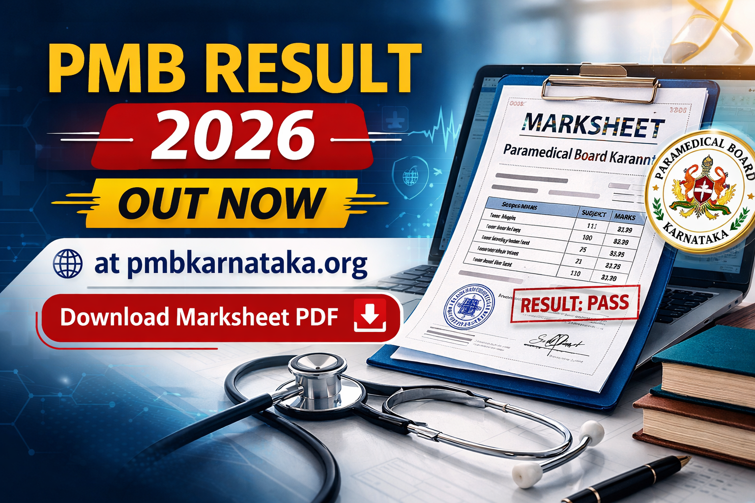 PMB Result 2026 OUT at Pmbkarnataka.org; Download Paramedical Board Karnataka Marksheet PDF - FindMyCollege