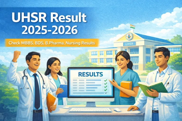 UHSR Result 2025-2026 – Check MBBS, BDS, B.Pharma, Nursing Results - FindMyCollege