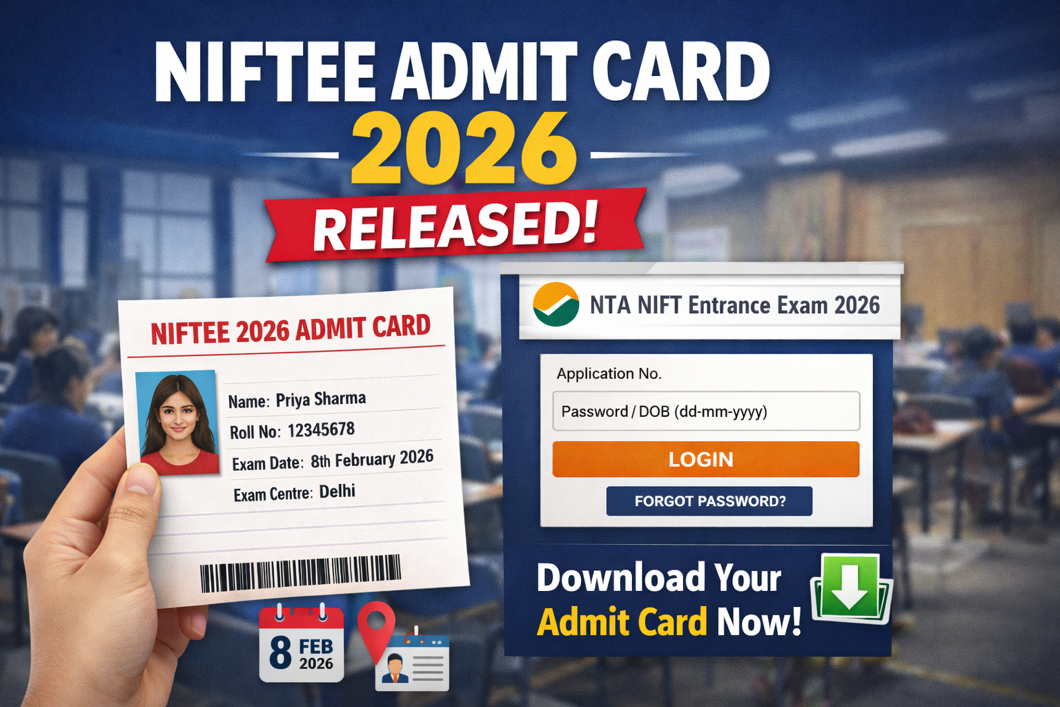 NIFTEE Admit Card 2026 Out at Exams.nta.nic.in; Direct Link to Download Hall Ticket - FindMyCollege