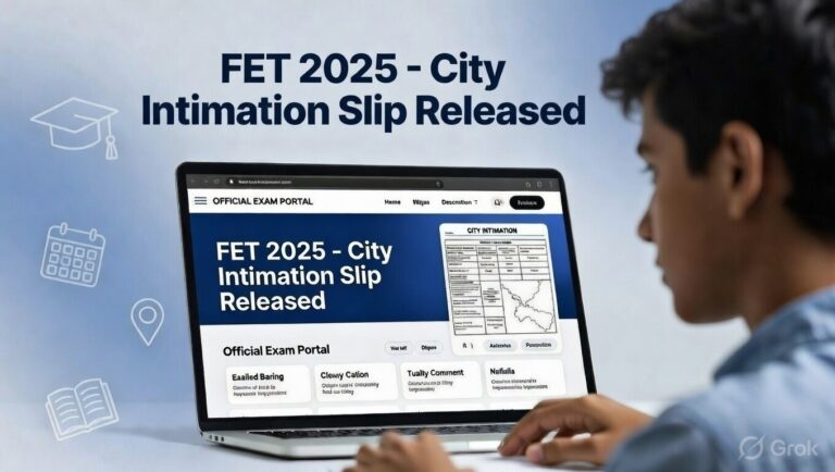 FET 2025 City Intimation Slip Released by NBEMS - FindMyCollege