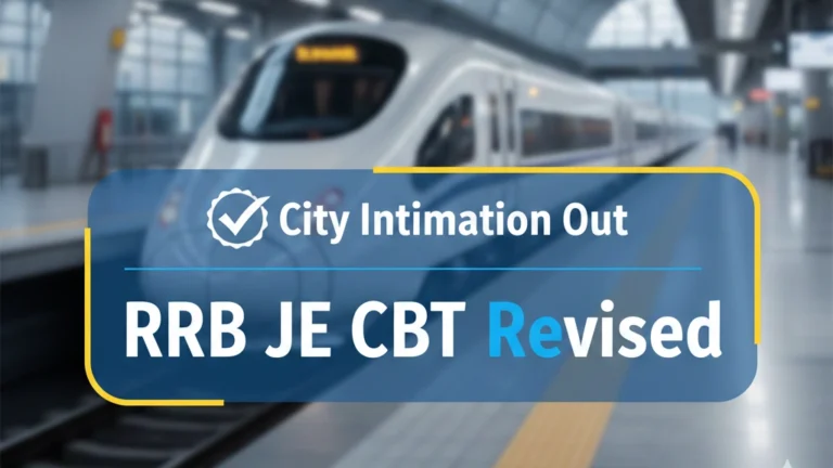 RRB JE CBT Revised to February 19, 20, and 25, 2026; City Intimation Slips Issued, Direct Link Here - FindMyCollege