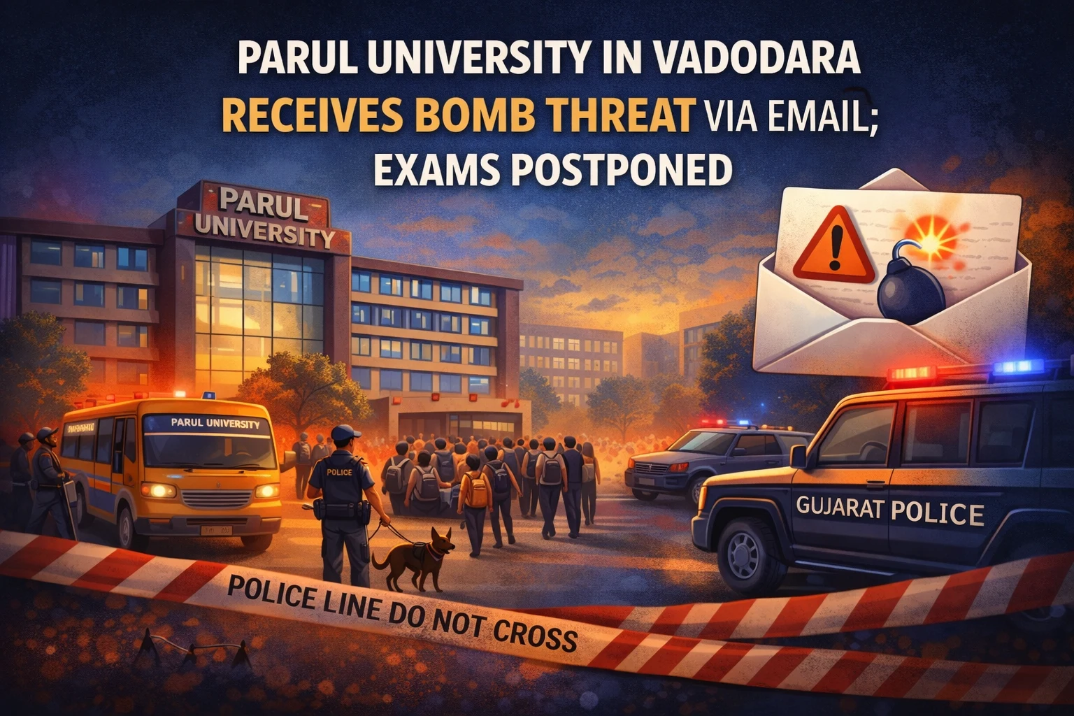 Parul University in Vadodara Receives Bomb Threat via Email; Exams Postponed - FindMyCollege