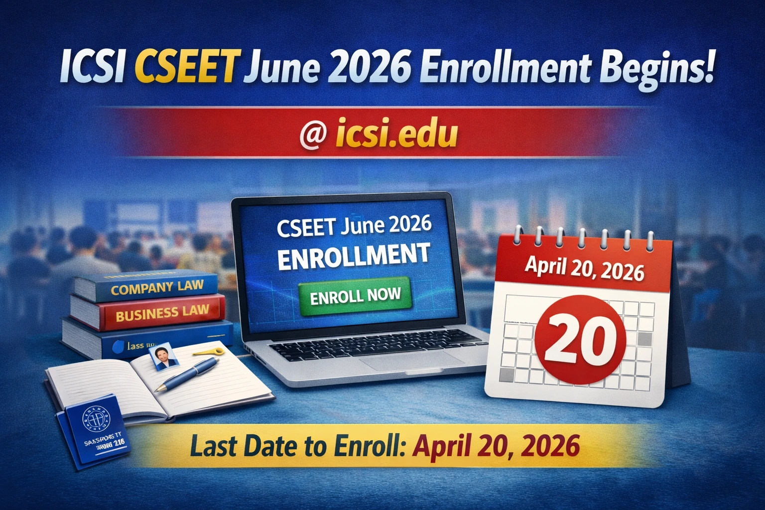 ICSI CSEET June 2026 Enrollment Begins at Icsi.edu; Last Date to Enroll is April 20 - FindMyCollege