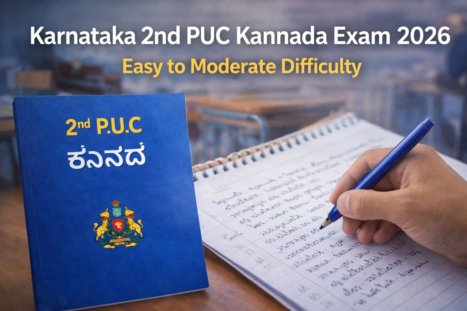 Karnataka 2nd PUC Kannada Exam 2026 Held; Students Rate Paper Easy to Moderate - FindMyCollege
