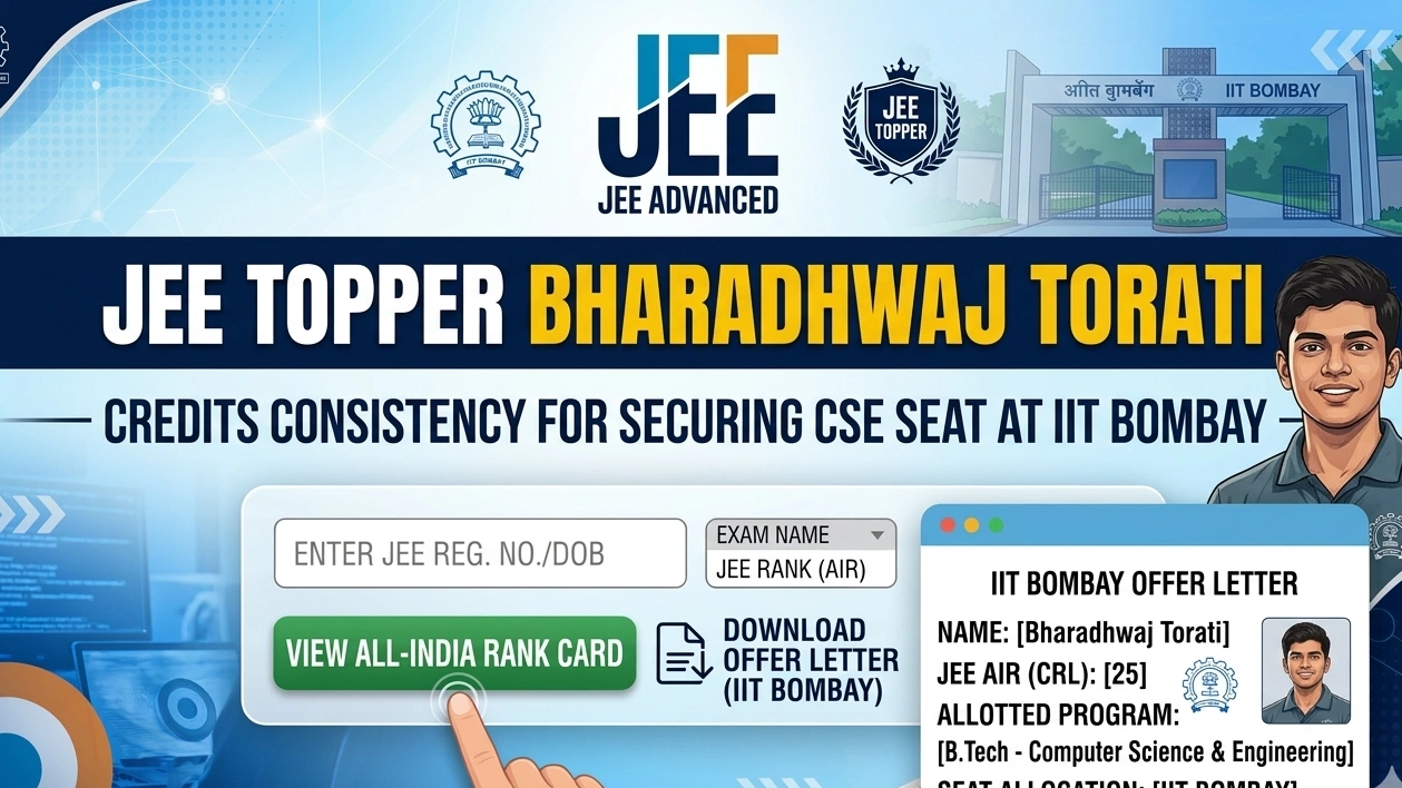 JEE Topper Bharadhwaj Torati Credits Consistency for Securing CSE Seat at IIT Bombay - FindMyCollege