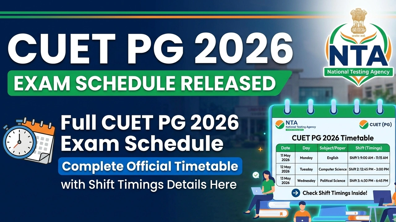 NTA Releases Full CUET PG 2026 Exam Schedule; Complete Official Timetable with Shift Timings Details Here - FindMyCollege