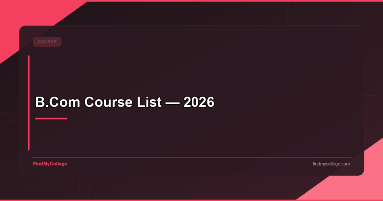 B.Com Course List — 2026