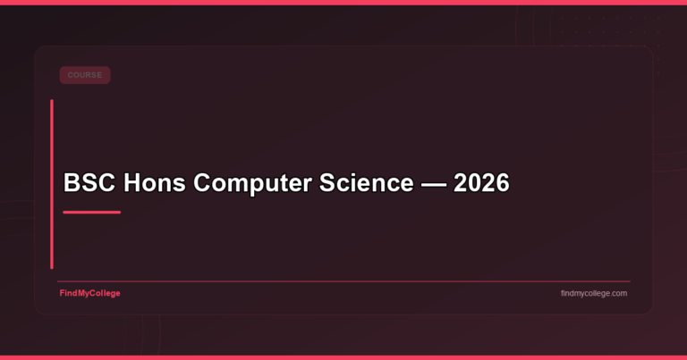 BSC Hons Computer Science — 2026