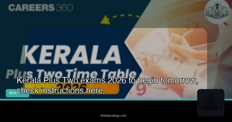 Kerala Plus Two Exams 2026 to Begin Tomorrow, Check Instructions Here - FindMyCollege