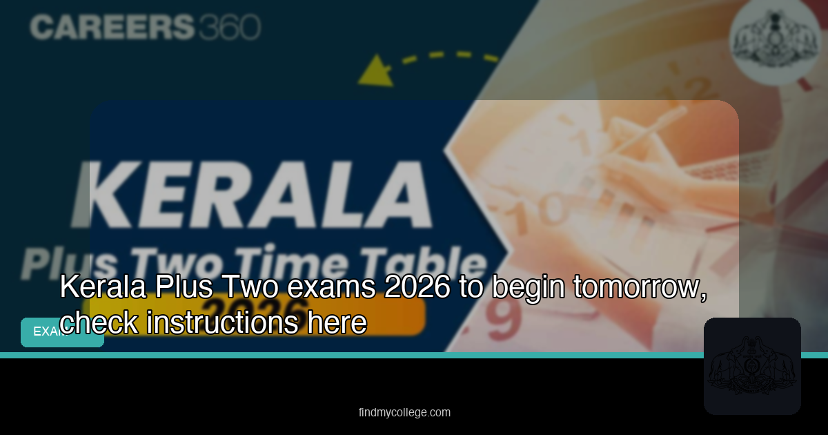 Kerala Plus Two Exams 2026 to Begin Tomorrow, Check Instructions Here - FindMyCollege
