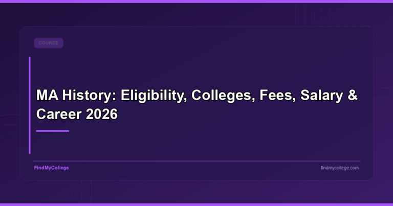 MA History: Eligibility, Colleges, Fees, Salary & Career 2026
