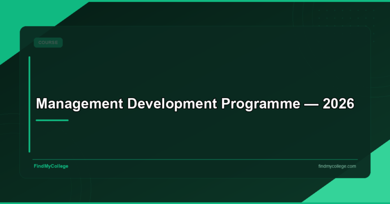 Management Development Programme — 2026