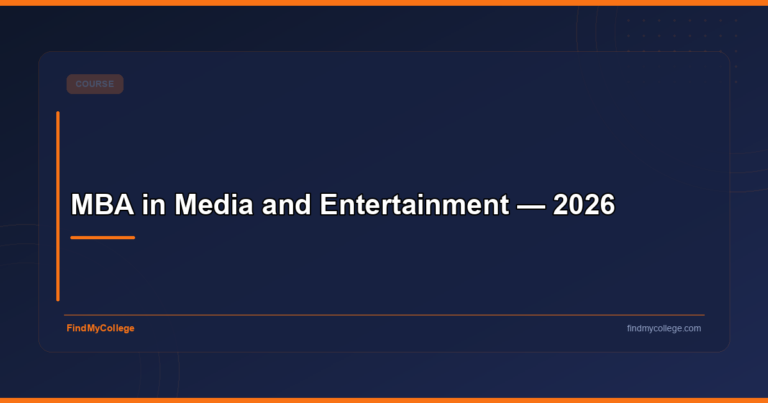 MBA in Media and Entertainment — 2026