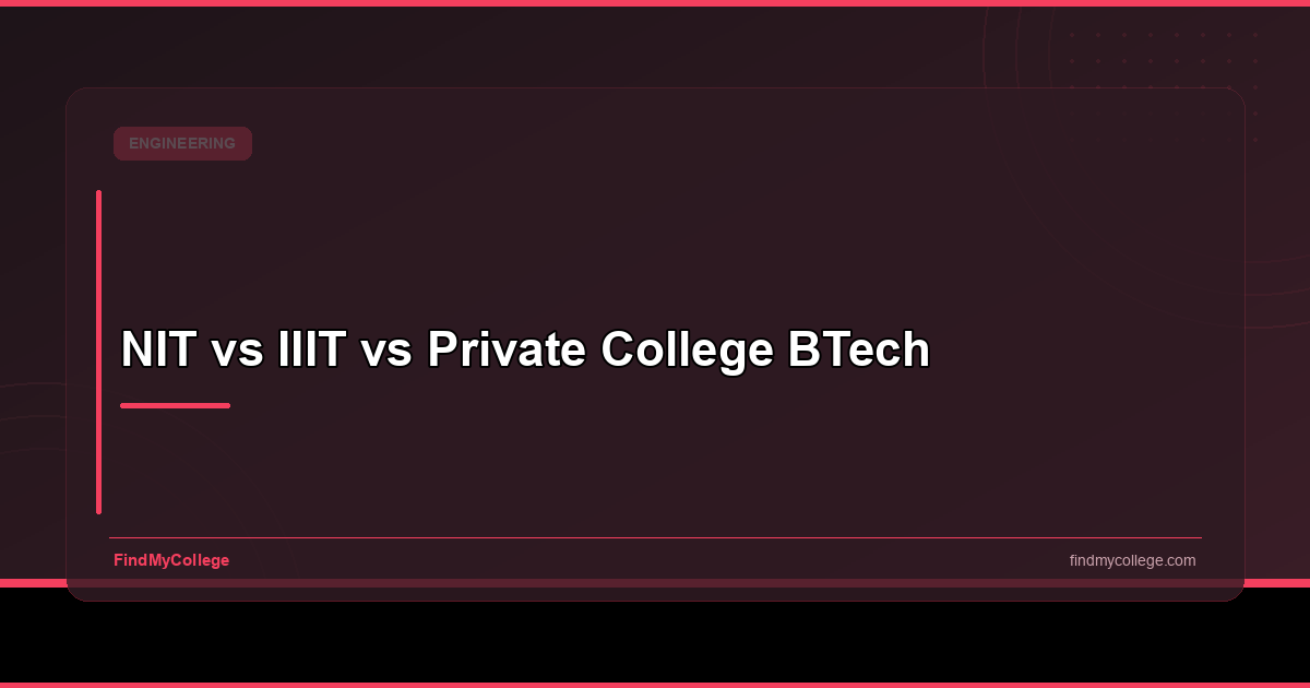 NIT vs IIIT vs Private College BTech - FindMyCollege