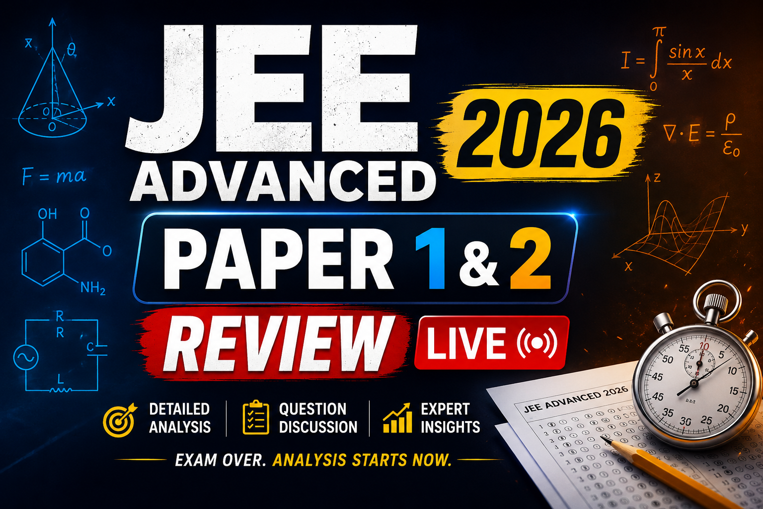 JEE Advanced 2026 Paper 1 & 2 Review Live