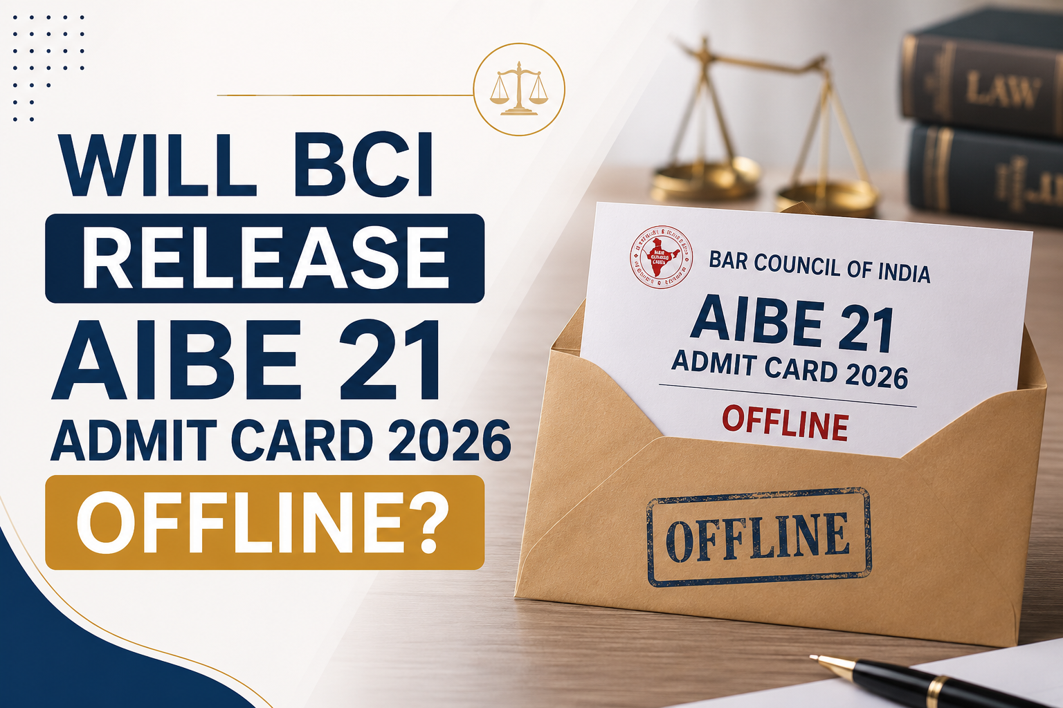 Will BCI Release AIBE 21 Admit Card 2026 Offline?