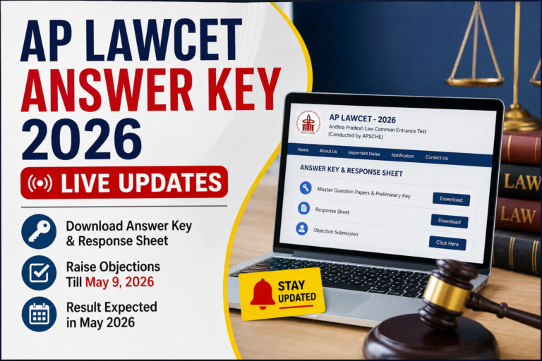 AP LAWCET Answer Key 2026 LIVE: Download Response Sheet @ cets.apsche.ap.gov.in, Raise Objections Till May 9