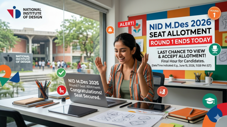 NID M.Des 2026 Seat Allotment Round 1 Ends Today