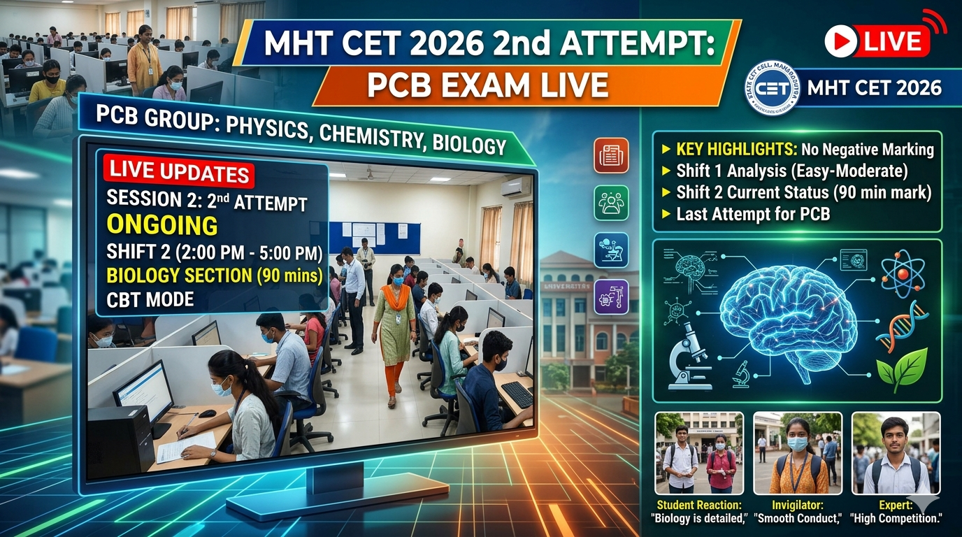 MHT CET 2026 2nd Attempt PCB Exam Live