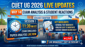 CUET UG 2026 May 14 LIVE: Day 4, Shift 1 Question Paper Analysis & Memory-Based Questions (Soon)
