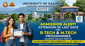Kashmir University Extends Last Date for BTech & MTech Admission; Now Apply till May 21