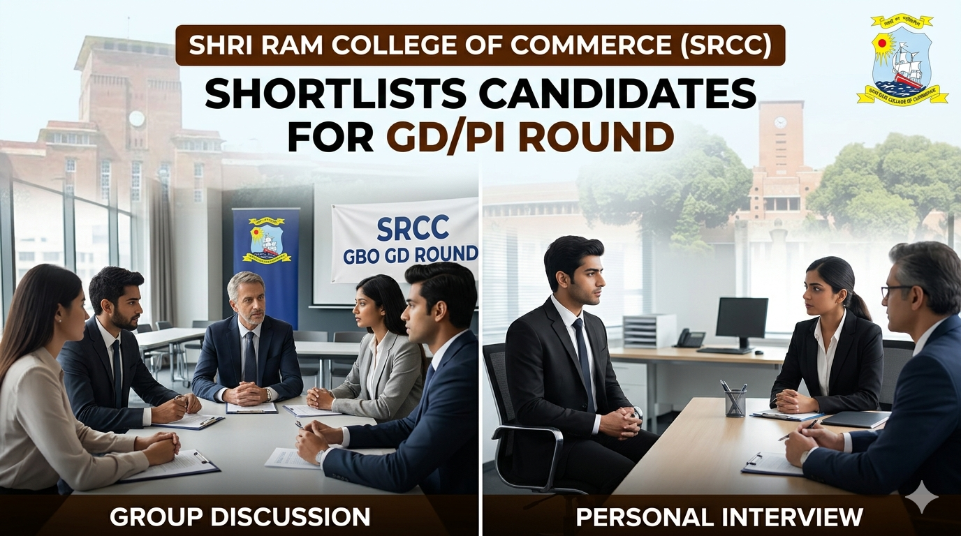 Shri Ram College of Commerce (SRCC) Shortlists Candidates for GD/PI Roun