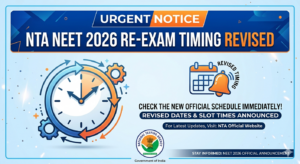 NTA NEET Re-Exam 2026 Timing Revised, Check New Test Timing Here
