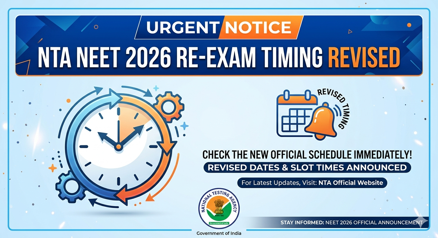 NTA NEET Re-Exam 2026 Timing Revised