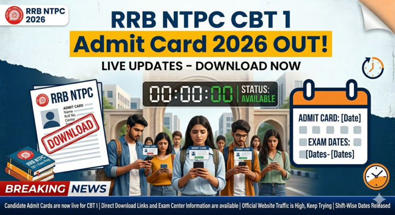 RRB NTPC CBT 1 Admit Card 2026 OUT Live: